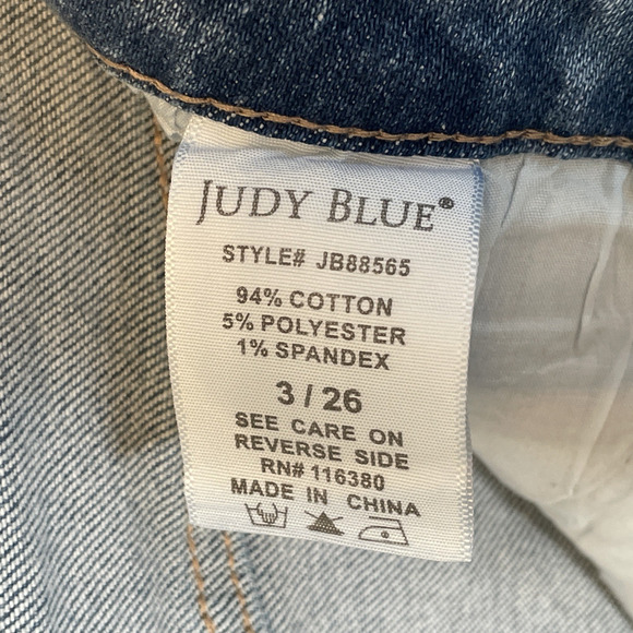 Judy Blue Jeans Women 3/26 Slim Fit Denim Rhinestone Sparkle Distressed Stretch - Picture 15 of 16